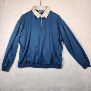 Vintage Trader Bay Collared Sweatshirt Blue Size XL